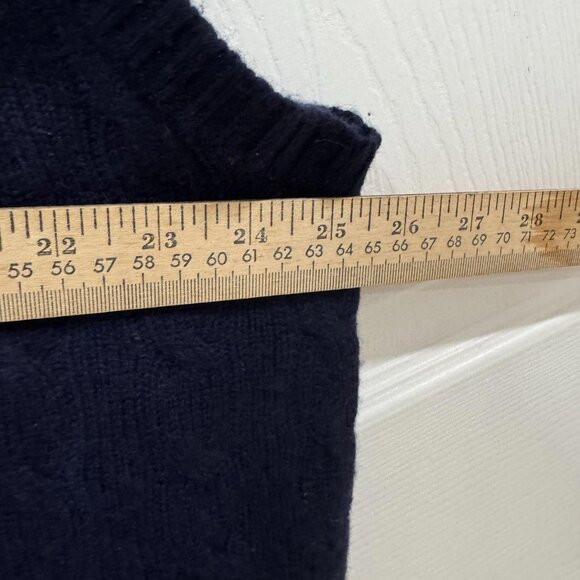 Men’s Polo Ralph Lauren Cable Knit‎ Vest 100% Cashmere XXL 2XL Blue Vneck - Picture 8 of 9
